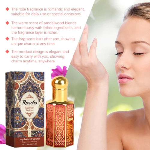 Roxelis Arab Style Perfume Rose Elegant Natural Fresh Light Lasting Fragrance Portable Charm Atmosphere