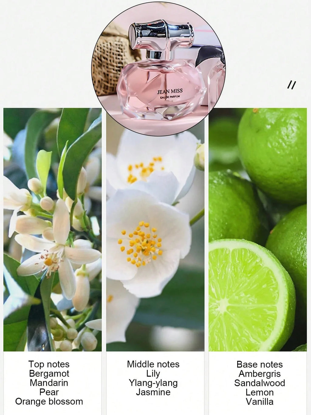 90ML(30mlx3PCS) Eau De Parfum Gift Box Feminino Spray Fresh Light Scent Floral Fruity Chypre Notes LongLasting Women Perfume Set