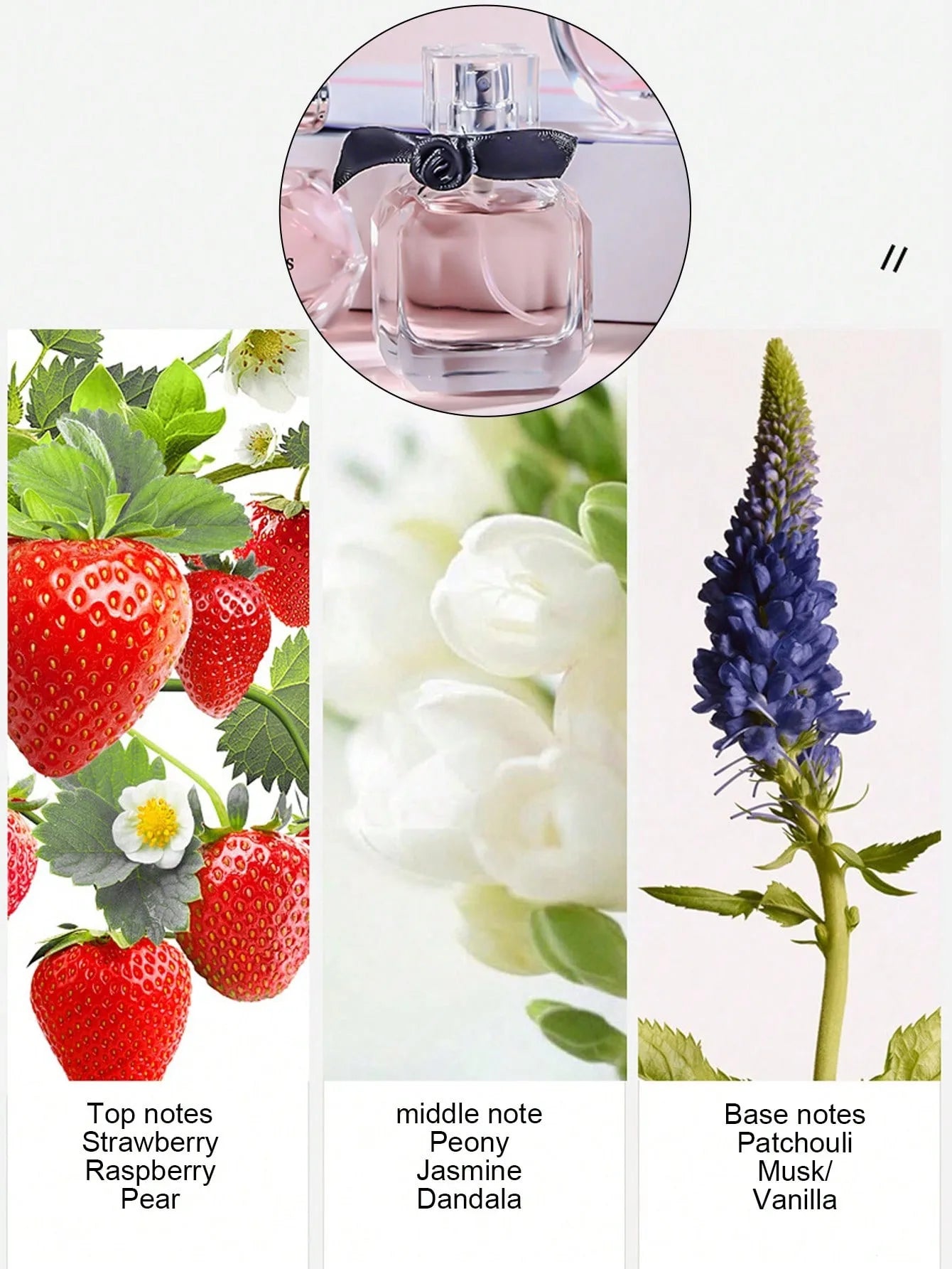 90ML(30mlx3PCS) Eau De Parfum Gift Box Feminino Spray Fresh Light Scent Floral Fruity Chypre Notes LongLasting Women Perfume Set